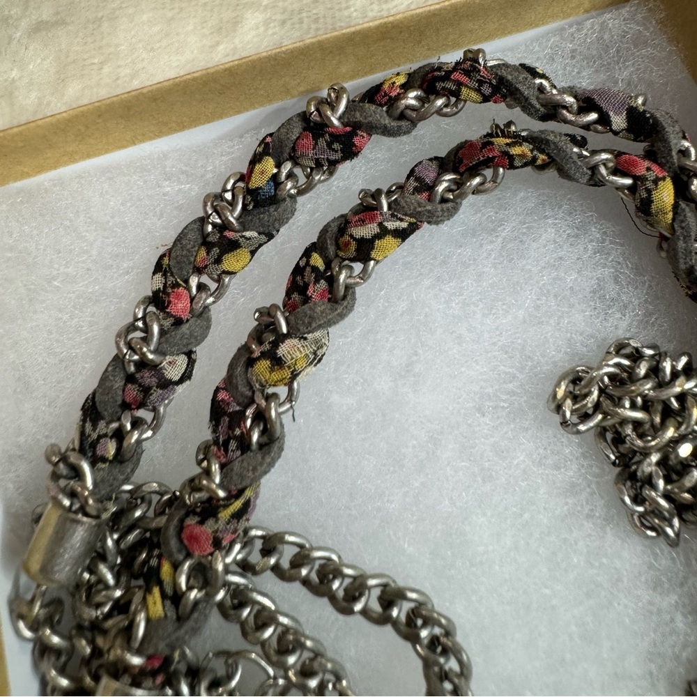 American Eagle Silver Braided Boho Necklace